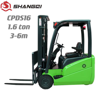 CPDS16 Forklift Li-ion tiga roda（Bateri litium pilihan + Berat Angkat：1.6 Tan + Tiang 3-6m Pilihan）